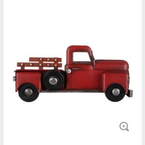 Red vintage metal half truck sign wall decor